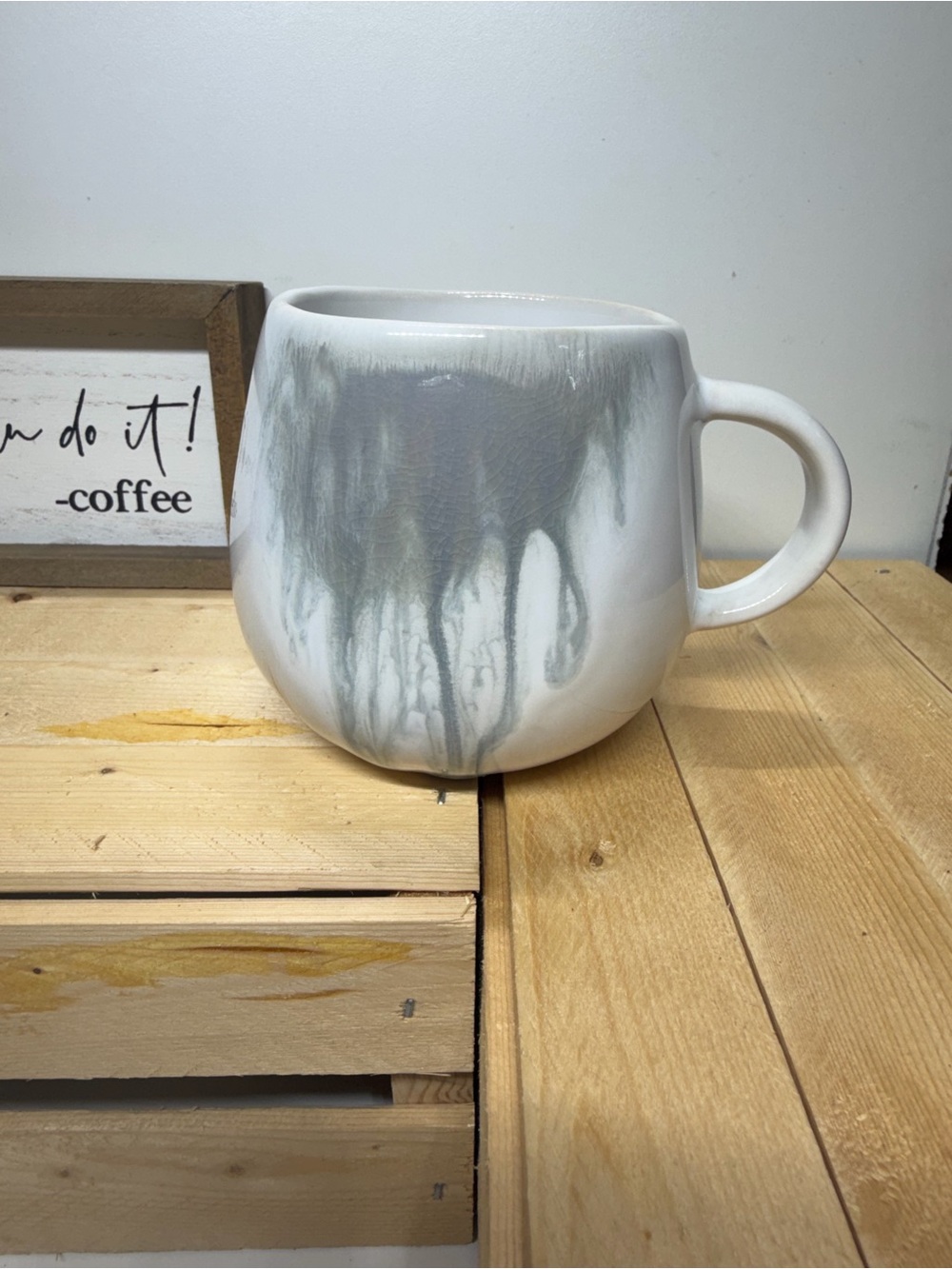 Crate & Barrel Portugal Gray Reactive Glaze Stoneware Mug